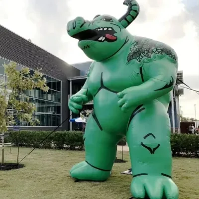 26ft (8M) Inflatable Advertising Giant Monsters Green Bull with Free Blower and logo Print Custom Inflatable Mascot