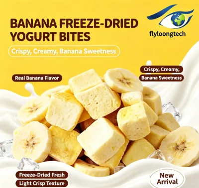 Premium Freeze Dried Banana Yogurt Cubes Crisp Natural Real Fruit No Preservative Healthy Kids Snack Bulk Wholesale