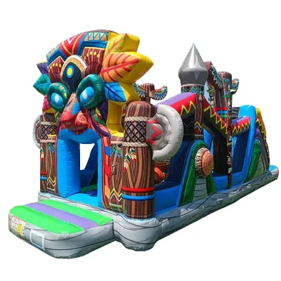 Outdoor Inflatable Indian SURVIVOR Obstacle Course Blow up American Totem Inflatable Obstacle Course Fun Jumpers for Kids