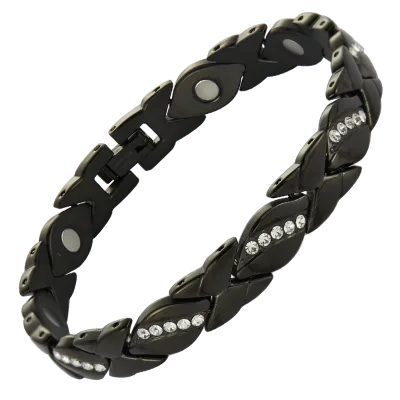 Trendy Stainless Steel Energy Health Bracelets with Magnetic Clasp Islamic Heart Pendant Charms for Jewelry Making for Gifts
