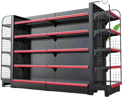 Metallic Bulk Store Display Racks Supermarket Shelves for Chinese Supermarket for Retail Display