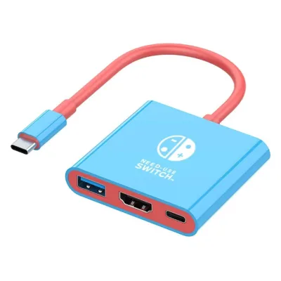 Type-C 3-in-1 Docking Station, 4K60Hz UHD Output USB Hub PD Charging Adapter for Handheld N-Switch /Switch 2 Game Console