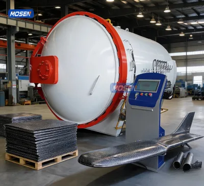 Industrial Composite Autoclave for Wind Turbine Blade Carbon Fiber FRP GRP Vacuum Pressure Curing Equipment with PLC System