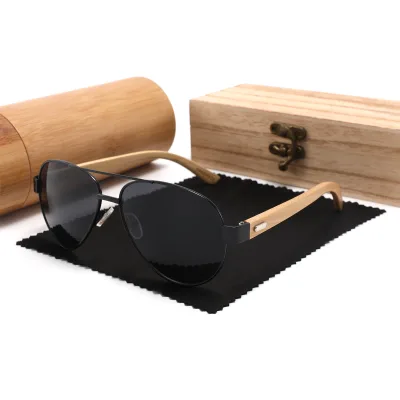 High Quality Oval Natural Bamboo Full Material Wood UV400 Sunglasses for Men