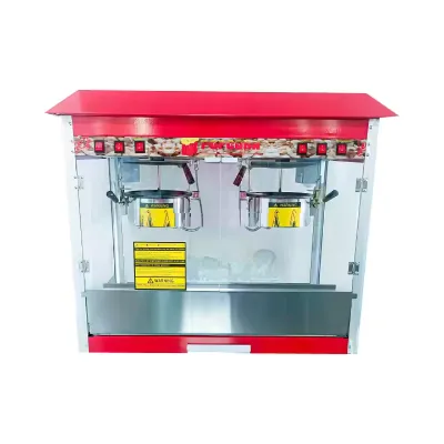 Snack Equipment Double Pots Machine De Popcorn Commercial Automatic Industrial Popcorn Making Machine / Popcorn Makers