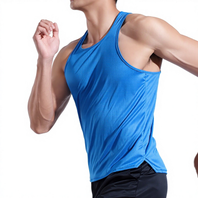 Spring Summer New Polyester Track Field Sports Men's Running Breathable Fitness Ultra-light Marathon Quick-drying Solid Color