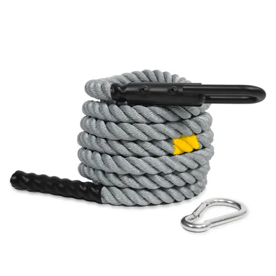 Durable H-yrox Grey Competition Power Rope for Non-slip Power Battle Pulling Rope With Stainless Steel Hook