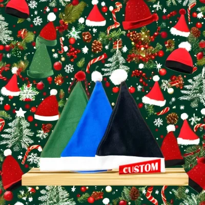 Red Cheap Adult Children Hat Christmas 2025 Decoration Christmas Santa Non-woven Hats