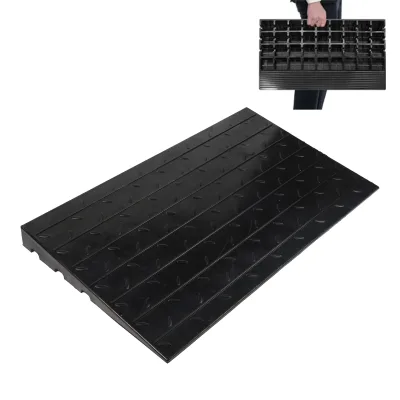 Cushion Threshold Recycled Rubber Speed Bumps Step Pads for Sloped Roads 10-15mph Traffic Rating 5000KG Capacity Portable Fixed