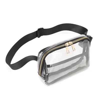 HANFEIZI Custom Logo Clear Fanny Belt Bag Stadium Waist Bum Purse TPU Bag