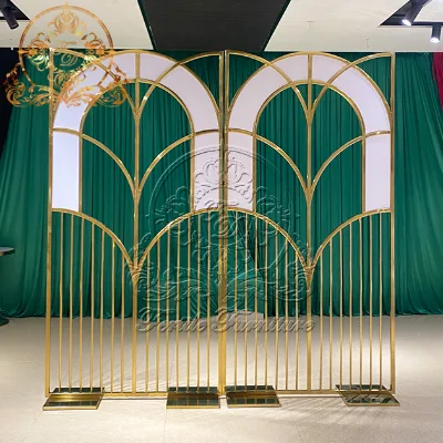 Gold Metal Backdrop Frame Stand Wedding Flower Frames Arch Panel Wedding Metal Backdrop for Event Decoration