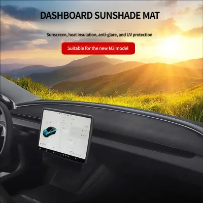 Suede Anti Slip Dashboard Sun Mat for Model 3/Y/YL Car Interior Anti UV Dash Cover Pad