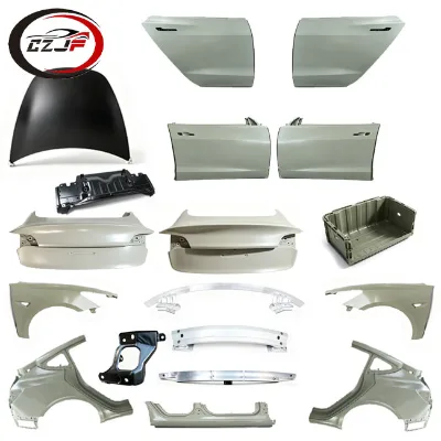 CZJF Full Car Parts Kit for Tesla Model 3 2018 2019 2020 Hood Fenders Doors Trunk Lid Bumper Reinforcement Crash Beam Bracket