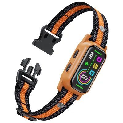 New Rechargeable Smart Bark for Large Medium Small Dogs IP67 Waterproof Dog Training Collar Color LED Display Reflective Strap