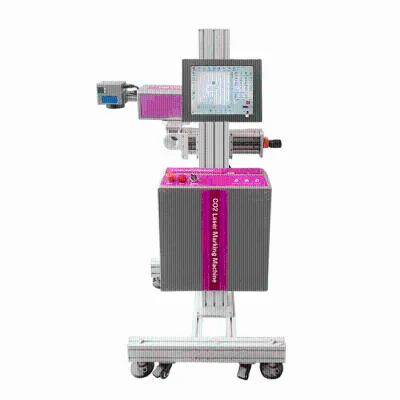 CO2 Flying Laser Marking Machine Automatic High-Power Paper Printer Label Printing Production/Expiry Date Code Cosmetics Plastic