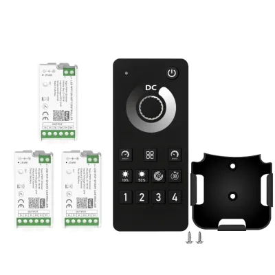 WiFi Mini Dimmer 4-Zone Smart LED Strip Controller with Remote, Music Sync CCT Group Control 5-24V DC 144W 6A