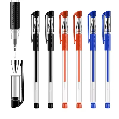 Promotional Factory Rubber Grip 0.5mm Black Blue Red Gel Ink Smooth Writing Signature Pen With Your Logo