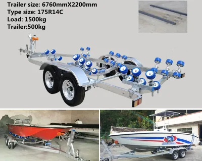 Marine Boat Trailer Galvanized Steel Adjustable Roller Yacht Transport Trailer