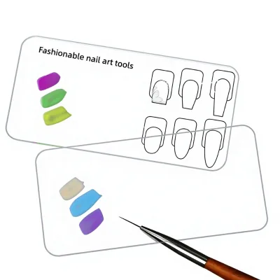 Hand-Painted Acrylic Nail Art Practice Palette Beginners Coloring Blending Tray Flower Designs Thickened Transparent Reusable