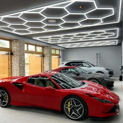 Factory Sale Hexagonal Detailed Work Light Honeycomb Led Light Stock Available Led Ceiling Light Modern for Garage