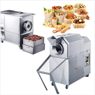 Small Scale Gas Honey Lotus Sunflower Seed Peanut Seaweed Barley Roasting Machine for Plantain to Roast Red Peppers Cocoa Turkey