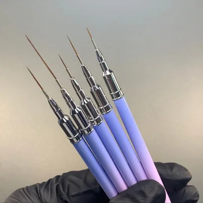 New 3d Kolinsky Liner Brush Set Fine Thin Lines Nail Art Brushes