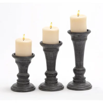 Hand Made Solid Wood Candlestick Home Decoration Romantic Candlelight Dinner Wooden Candle Holder