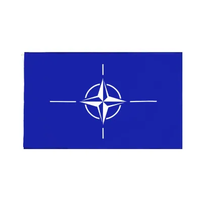 Ready Ship 100% Polyester 3x5ft Hanging Style Folding Design NATO Flag Silk Screen Printed Aluminum Flagpole Stock North