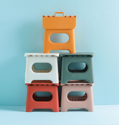 Colorful Household Portable Folding Stool Outdoor Plastic Chair PP Simple Bench Comfortable Stool Non-slip Durable Shoe Stool