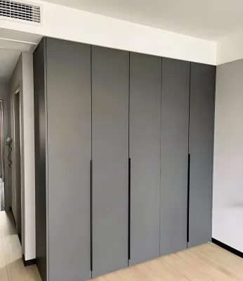 Home Bedroom Modern Storage Cabinet Sectional Closet Cloakroom With Side Cabinet Wooden Wardrobe
