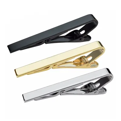 Fashion Style Tie Clip for Men Metal Silver Gold Tone Simple Blank Tie Bar Practical Necktie Clasp