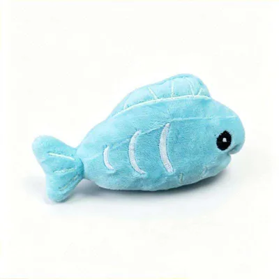 Interactive Eco-Friendly Cotton Plush Catnip Clownfish Chew Toy-Soft for Kittens Cartoon Design Indoor Play