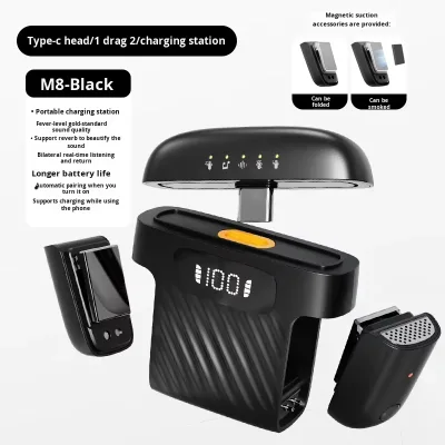 Wireless Lavalier Microphone Magnetic Portable Lapel Mic with Charging Case Noise Reduction for  Interview Vlog Live Streaming