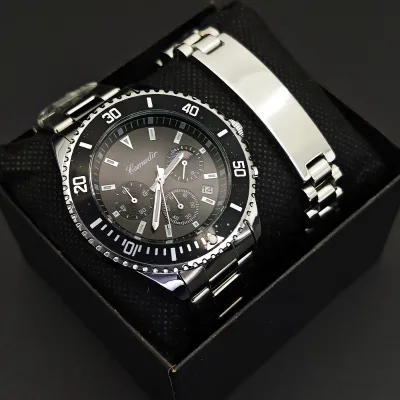 Wholesale Men's Chronograph Watch Luxury Stainless Steel Moonphase Rotating Bezel Sport Watch for Men