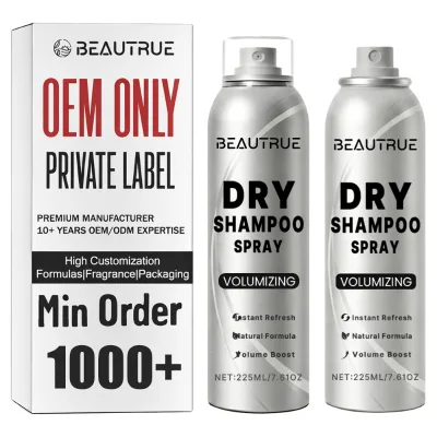 Private Label Dry Shampoo Light Tones Volumizing Hair Spray Rice Starch Oil Absorb Refreshing Waterless Wash Fragrance Aerosol
