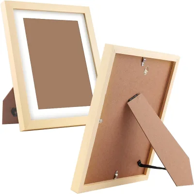 Solid Wood 6 Pack Photo Frames Nature-Themed A4 and 8x10 Customizable Sizes Tabletop Wall Mounting Display Painted Surface