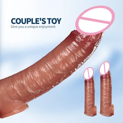 Super Realistic Penis Silicone Dildo Sleeve Reusable Lock the Sperm for Men Delay the Pleasure Time Penis Training Cover Sex Toy