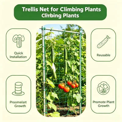 Super Durable First Rate Heat Stable Extra Tough Recycle Free Eco Plastic Plant Support Net for Squash Easy Tying Kenya