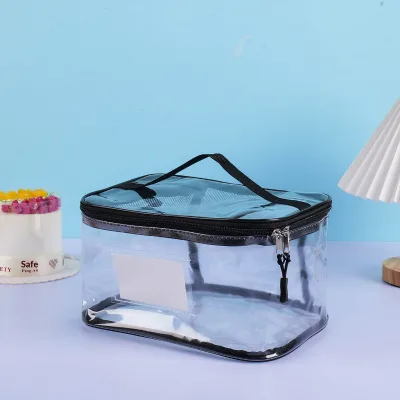 JF PVC Plastic Zipper Packaging Bag Transparent Waterproof Portable Travel Multifunctional Toiletry Storage Bag Model 26041