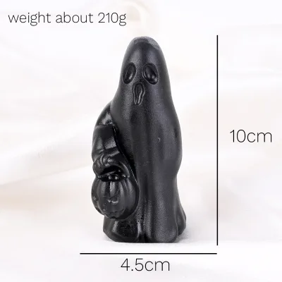 Wholesale Natural Gemstones Crystal Crafts Sculptures Black Obsidian Ghost for Halloween Decorations