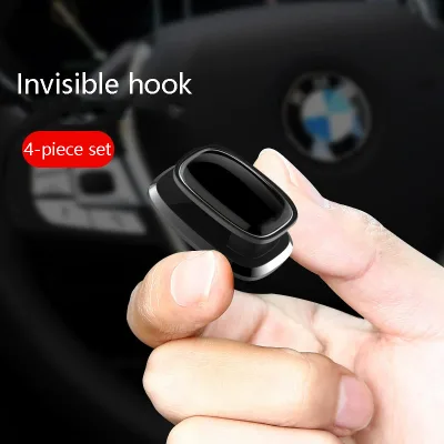 Mini Invisible Strong Adhesive Car Hook Universal Auto Interior Storage Hanger for Mask Bag Grocery Car Accessories