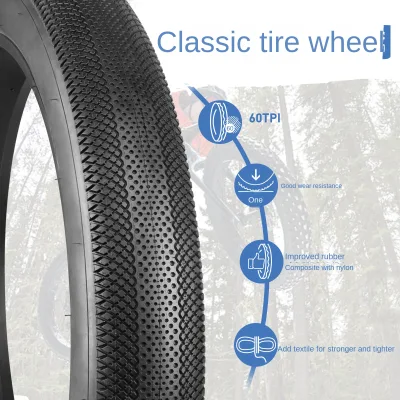 Professional OEM Factory Price 26x4.0 60TPI Foldable 55% Rubber Fat Bike Tire Electric Bicycle Snow Beach All-Terrain Wired CE