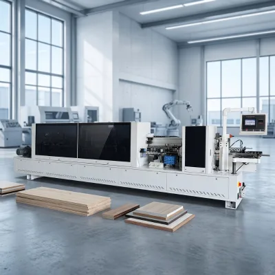 Auto Gluing Edge Sealing Machine for Factory Plywood Making Polyester Material Applicable