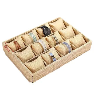 High-end Rectangular Watch Box Jewelry Bracelet/bracelet Accessory Storage Jade Item Organizer Display Velvet Tray Rings Size