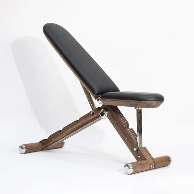 Luxury Wood Stainless Steel Leather Combined Adjustable Weight Bench Training Chair for Gym Project Bulk Procurement