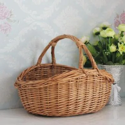 Bunny Gift Cheap Wicker Baskets with Handle Wholesale Manufacturers Wicker Picnic Basket