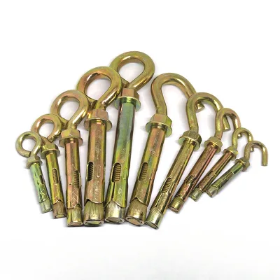 Heavy Duty Mining Expansion Anchor with Eye Bolt and Hook Zinc Plated Carbon Steel/Brass Ceiling Sleeve Anchor