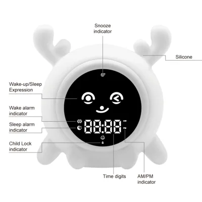 Kids Toy Clock Sleep Training Wake Clock for Children Recording Alarm Clock Children With White Noise Sounds