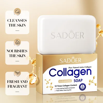 SADOER Collagen Handmade Soap 100g Deep Cleansing Nourishing Skin Fresh Fragrance Bath Body Soap for Wholesale