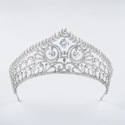 Princess Caroline of Monaco Crown High-end Bride Wedding Zircon Crown Retro Wedding Tiara